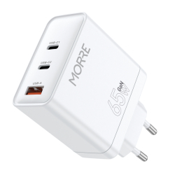 Nabíječka do sítě 2x USB-C + USB-A bílá