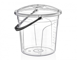 Vědro s poklicí POLY, transparentní 5 ltr